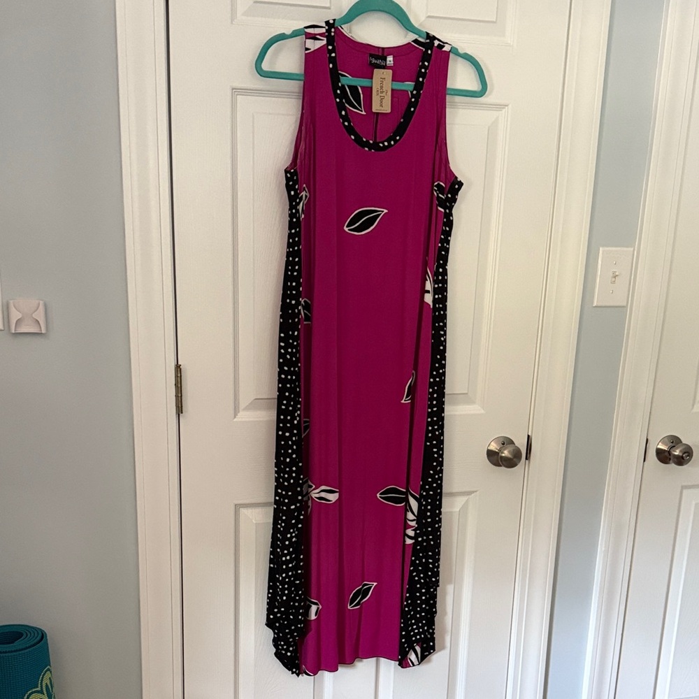 BOGO Vibrant Pink and Black High Low Dress